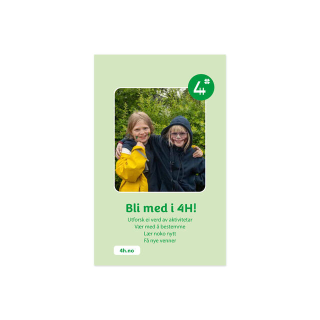 Bli med i 4H 4H Vervekort Green Nynorsk 