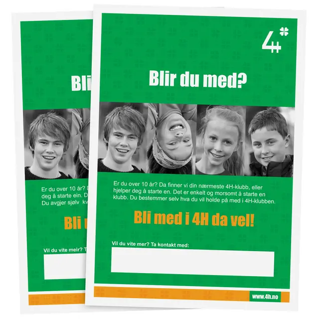 Blir du med 4H Plakat Blir du med A1 