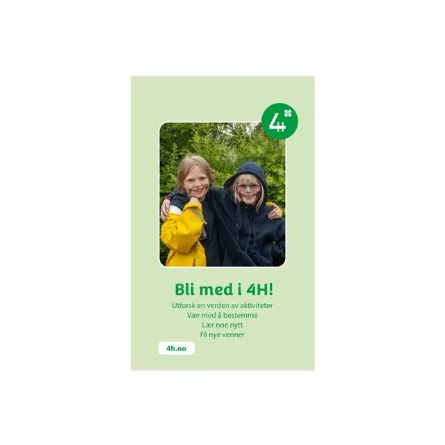 Bli med i 4H 4H Vervekort Green Bokmål 