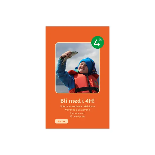 Bli med i 4H 4H Vervekort Orange Bokmål 